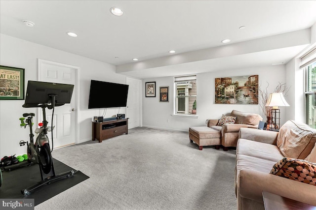 304 Redbud Ln, Kennett Square, PA 19348 - living room with carpet floors, recessed lighting, and baseboards