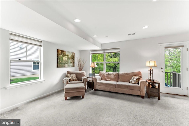 304 Redbud Ln, Kennett Square, PA 19348 - carpeted living area featuring healthy amount of natural light, baseboards, and recessed lighting