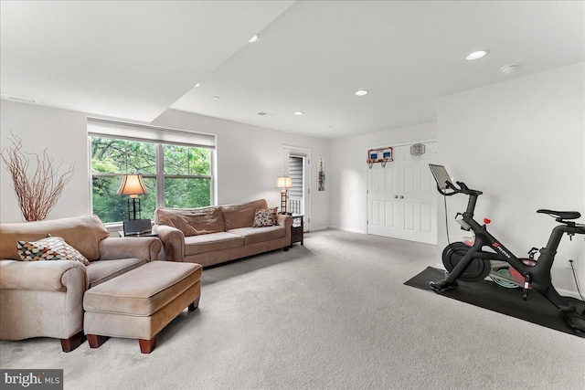 304 Redbud Ln, Kennett Square, PA 19348 - workout room with light colored carpet and recessed lighting