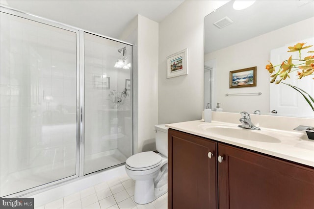 304 Redbud Ln, Kennett Square, PA 19348 - bathroom featuring toilet, vanity, a shower stall, and tile patterned floors
