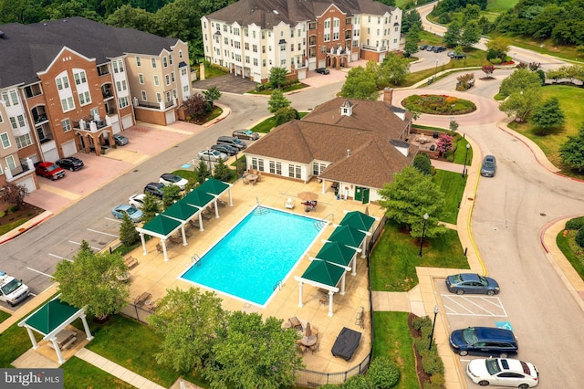 7305 Maplecrest Rd Unit 407, Elkridge, MD 21075 - aerial view of a pool