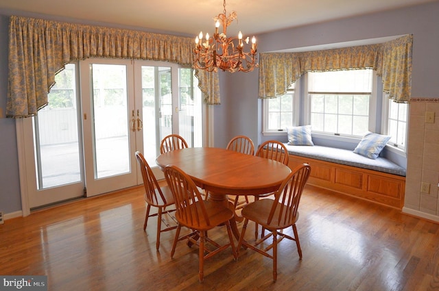 301 Country Club Trl, Fairfield, PA 17320 - dining room featuring french doors, a chandelier, light wood finished floors, and baseboards