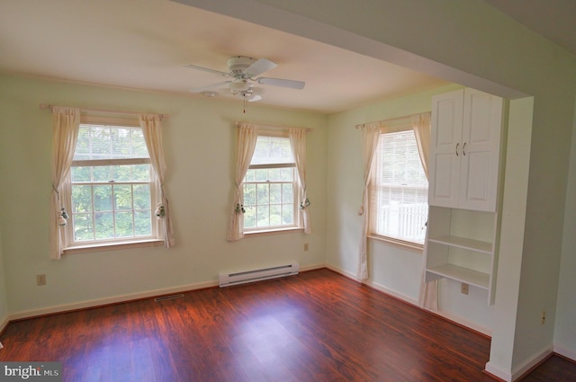 301 Country Club Trl, Fairfield, PA 17320 - spare room with baseboard heating, wood finished floors, a ceiling fan, and baseboards