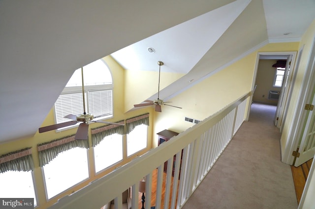 301 Country Club Trl, Fairfield, PA 17320 - hall featuring carpet floors and high vaulted ceiling