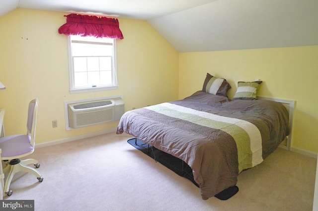 301 Country Club Trl, Fairfield, PA 17320 - carpeted bedroom featuring a wall mounted AC, vaulted ceiling, and baseboards
