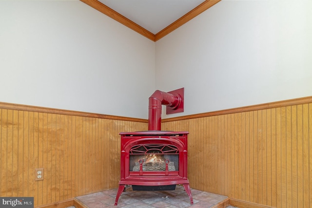 2070 Farragut Dr, Stafford, VA 22554 - detailed view of a wood stove and crown molding