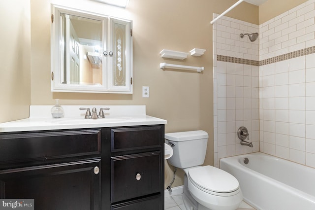 2070 Farragut Dr, Stafford, VA 22554 - full bath featuring toilet, vanity, bathtub / shower combination, and tile patterned flooring