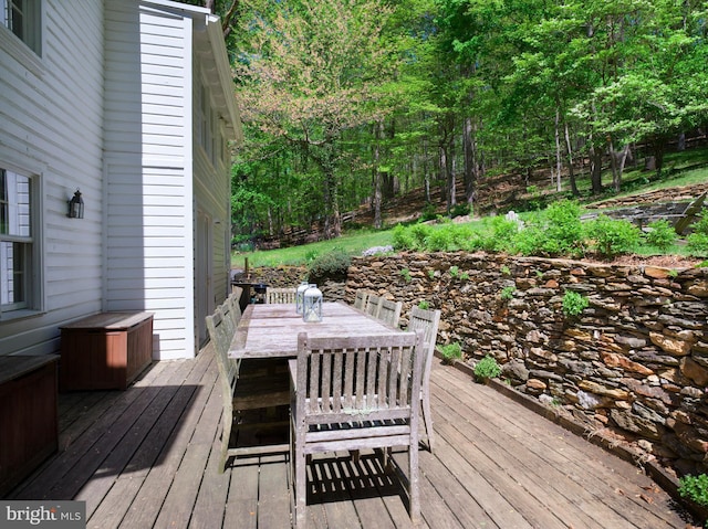 1180 Radnor Hill Rd, Wayne, PA 19087 - wooden terrace with outdoor dining space