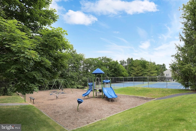 14 Coolidge Way, Princeton, NJ 08540 - community jungle gym featuring a tennis court