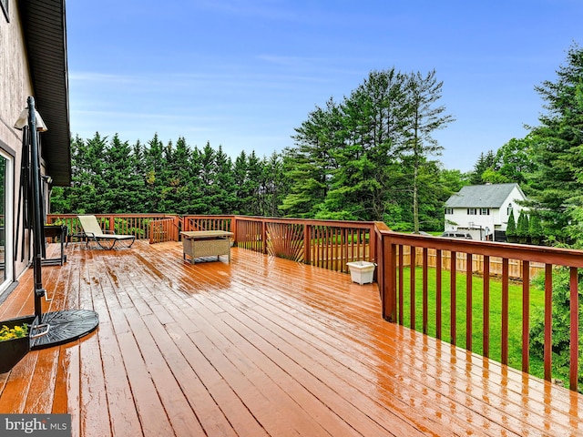 2 Barnstable Ct, Owings Mills, MD 21117 - wooden deck featuring a yard