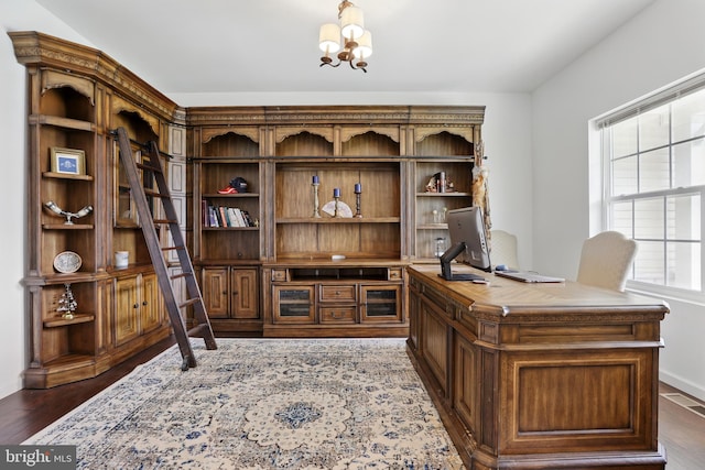 1606 Trotter St, Frederick, MD 21702 - home office featuring dark wood-type flooring and baseboards