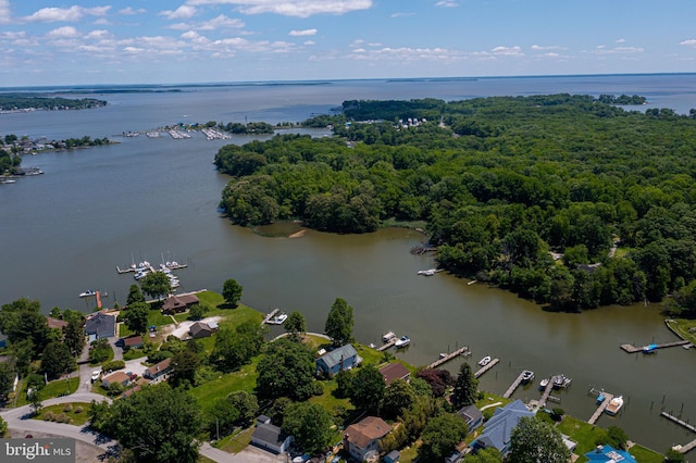 drone / aerial view of a nearby body of water