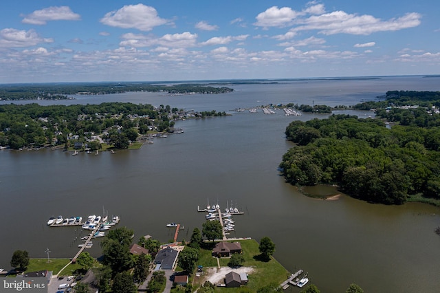 bird's eye view of a nearby body of water