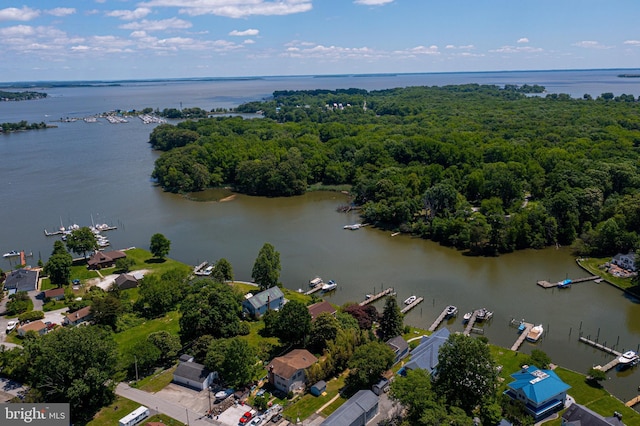 aerial view of a large body of water