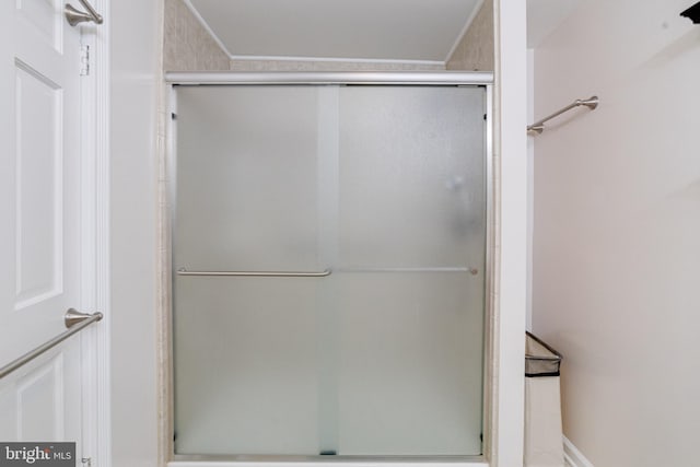 full bathroom featuring a shower stall