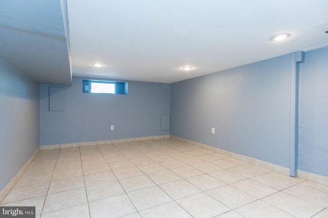 3539 Almond St, Philadelphia, PA 19134 - below grade area with recessed lighting and light tile patterned floors