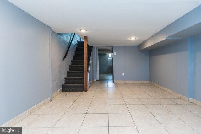 3539 Almond St, Philadelphia, PA 19134 - basement featuring stairs and light tile patterned floors
