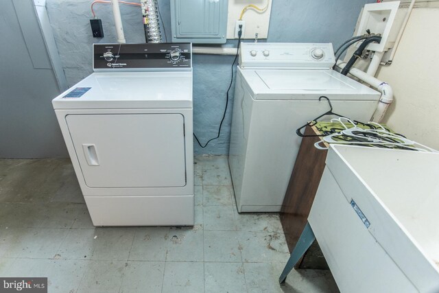 3539 Almond St, Philadelphia, PA 19134 - laundry room featuring washer and clothes dryer and electric panel