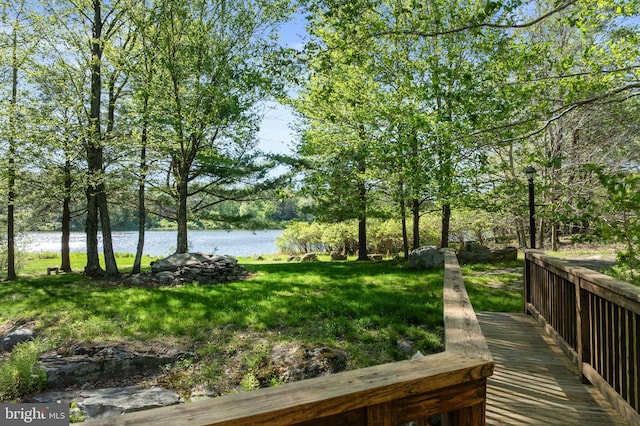 2107 Lenape Ter, Canadensis, PA 18325 - view of grassy yard with a water view