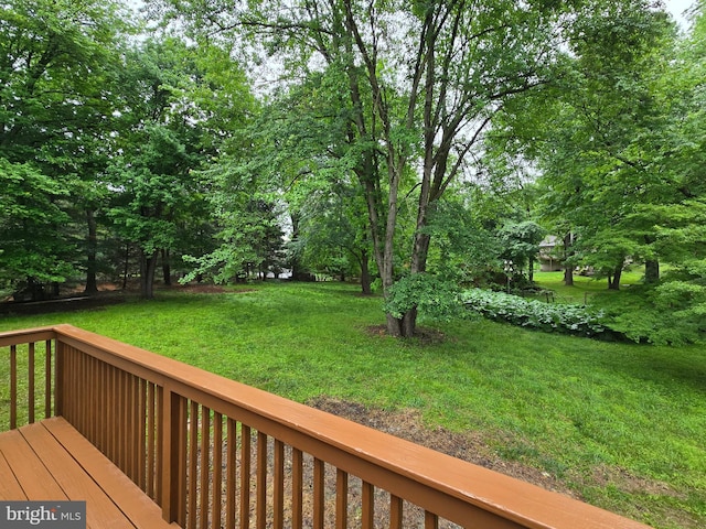 585 Andrew Dr, Southampton, PA 18966 - view of grassy yard featuring a deck