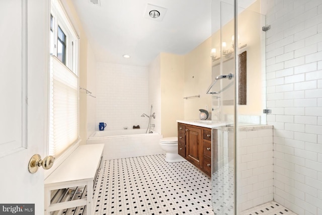 213 N Queen St, Chestertown, MD 21620 - bathroom with a shower stall, vanity, a garden tub, and recessed lighting