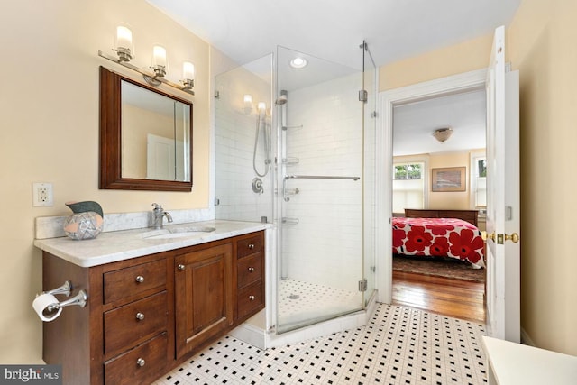 213 N Queen St, Chestertown, MD 21620 - full bathroom with a shower stall, vanity, and ensuite bathroom
