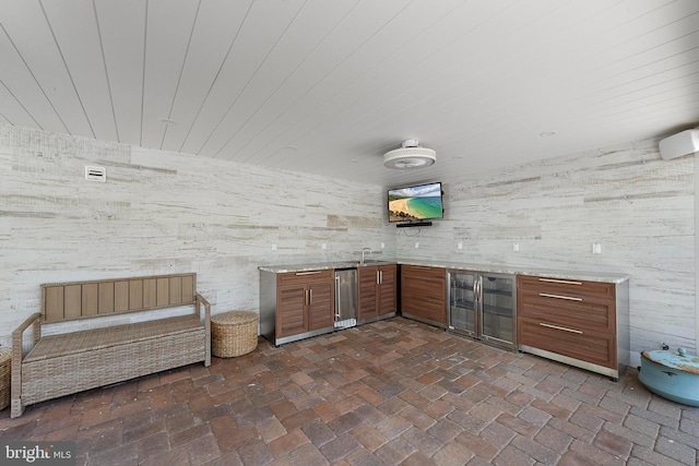 38 N 10th St, Surf City, NJ 08008 - view of patio / terrace featuring wine cooler and a sink