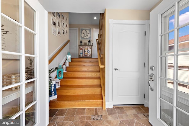 38 N 10th St, Surf City, NJ 08008 - stairway featuring stone finish floors