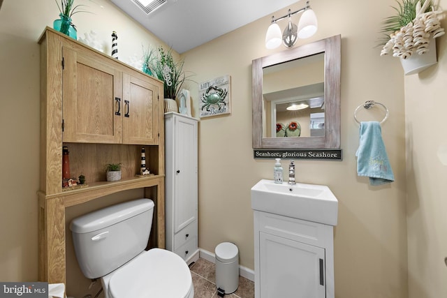 38 N 10th St, Surf City, NJ 08008 - bathroom with toilet, vanity, tile patterned flooring, and baseboards