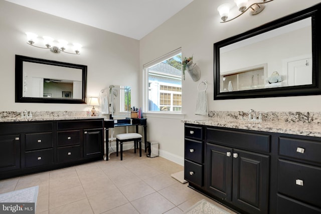 26248 Tranquility View Ct, Mechanicsville, MD 20659 - full bathroom with baseboards, vanity, and tile patterned flooring