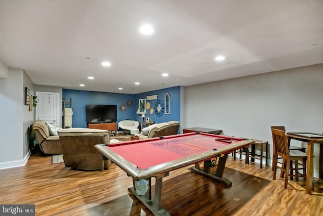 26248 Tranquility View Ct, Mechanicsville, MD 20659 - game room with recessed lighting, wood finished floors, billiards, and baseboards