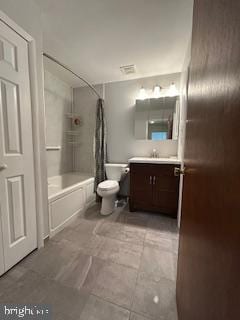 6317 Congress Ct, Bensalem, PA 19020 - bathroom featuring vanity, shower / bath combo with shower curtain, and toilet