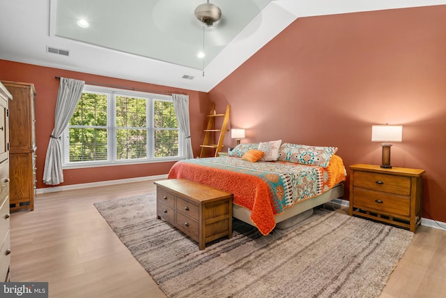 1209 Stevenage Ct, Abingdon, MD 21009 - bedroom featuring wood finished floors, baseboards, recessed lighting, lofted ceiling, and a ceiling fan