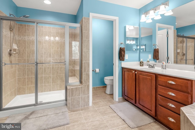 1209 Stevenage Ct, Abingdon, MD 21009 - full bath featuring a shower stall, tile patterned flooring, and toilet