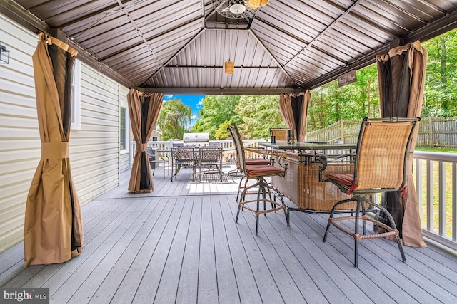 1209 Stevenage Ct, Abingdon, MD 21009 - wooden terrace with a gazebo and outdoor dining space