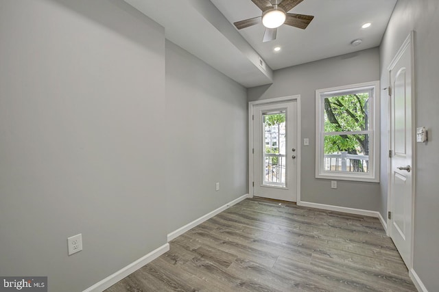 832 19th St NE Unit B, Washington, DC 20002 - unfurnished room featuring wood finished floors, ceiling fan, baseboards, and recessed lighting