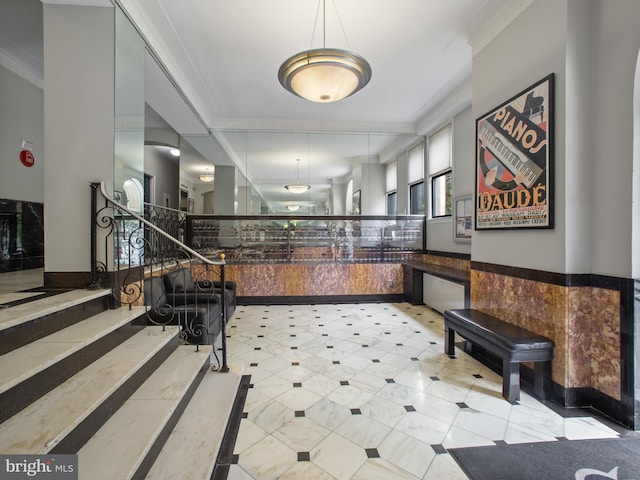 2515 K St NW Unit 807, Washington, DC 20037 - foyer with crown molding and stairs