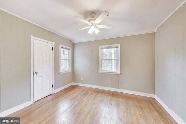 4208 Longfellow St, Hyattsville, MD 20781 - unfurnished bedroom with light wood-type flooring, crown molding, and ceiling fan
