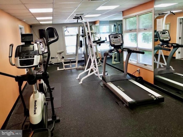 1414 Governor House Cir Unit 164, Wilmington, DE 19809 - workout area with a drop ceiling