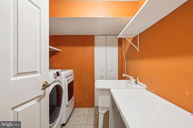 508 Weeks Ave, Riverside, NJ 08075 - laundry room with washer and clothes dryer and light tile patterned flooring