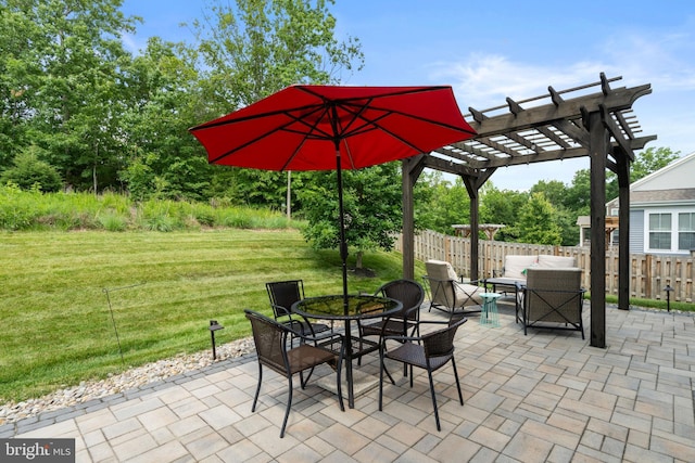 409 Pear Blossom Rd, Stafford, VA 22554 - view of patio featuring a pergola and outdoor dining space