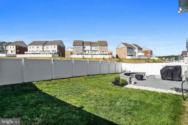 4387 Shakespeare Cir, White Plains, MD 20695 - view of yard with a residential view, a fire pit, and a patio