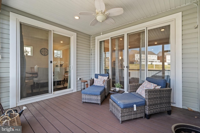 4387 Shakespeare Cir, White Plains, MD 20695 - deck with ceiling fan