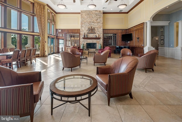 4 Forest Lake Ct, Barnegat, NJ 08005 - building lobby with a high ceiling, a decorative wall, and crown molding