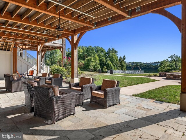 110 Fritillary Ct, Lake Frederick, VA 22630 - view of patio / terrace featuring stairs and outdoor lounge area