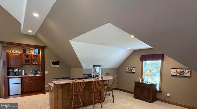 12534 Fawn Dr, Laurel, DE 19956 - office featuring wet bar, lofted ceiling, light colored carpet, and recessed lighting