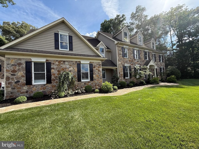 12534 Fawn Dr, Laurel, DE 19956 - view of front of property with stone siding and a front yard