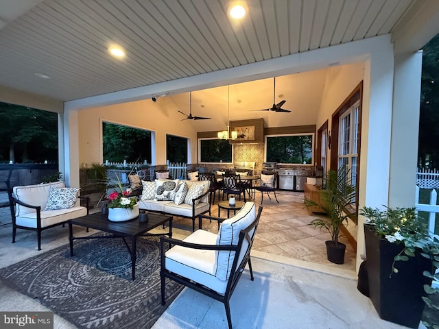 12534 Fawn Dr, Laurel, DE 19956 - view of patio with an outdoor hangout area, ceiling fan, and outdoor dining area