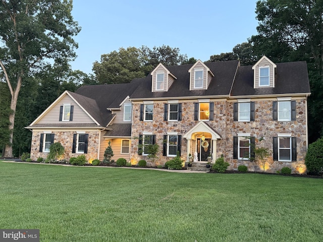12534 Fawn Dr, Laurel, DE 19956 - view of front of house featuring stone siding and a front lawn