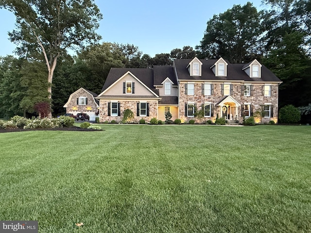 12534 Fawn Dr, Laurel, DE 19956 - view of front of home featuring a front lawn and stone siding